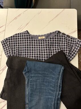 Madewell Bundle! Gingham top with 3 pairs of jeans! 👖